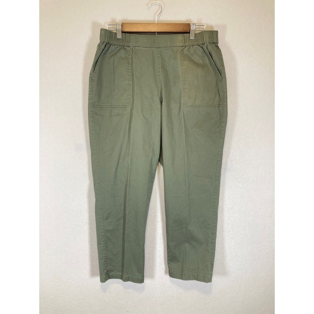 Gorpcore‎ Denim & Co Womens MedP Olive Green Elastic Waist Utility Pull On Pants